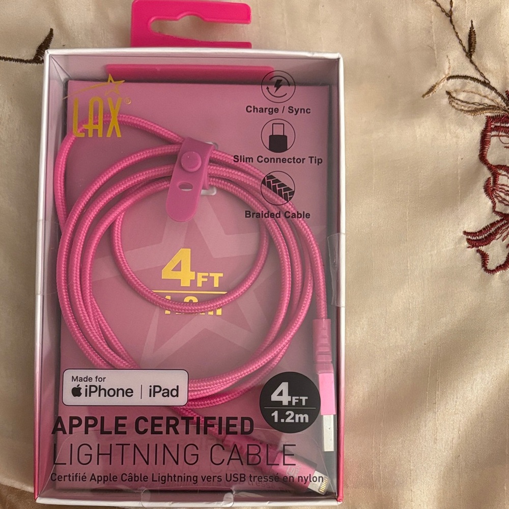 Pink Apple Certified Lightning Cable